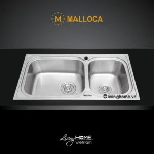 Chậu rửa chén Malloca MS 2025 inox 304 chống ồn chống ngưng tụ nước dưới đáy chậu