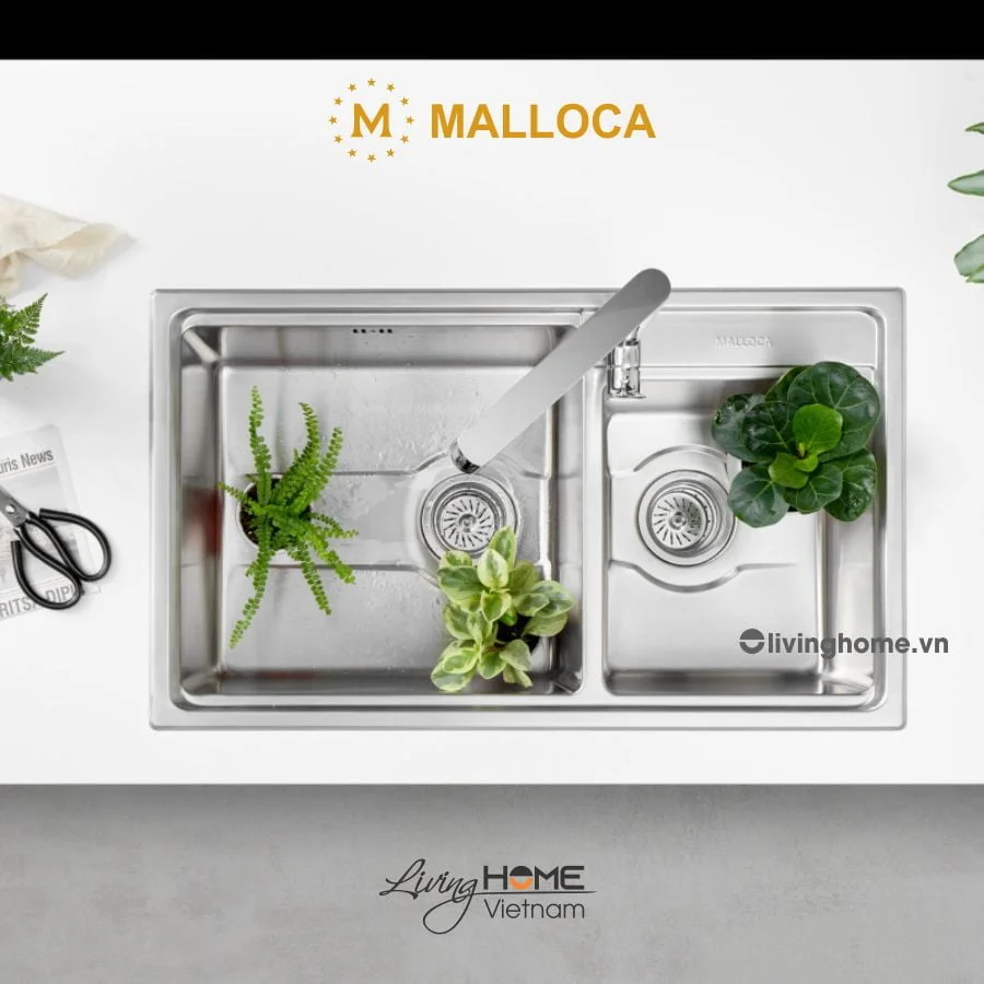 Chậu rửa chén Malloca MS 5082W inox 304 cao cấp tính năng vượt trội 4 Chậu rửa chén Malloca MS 5082W inox 304 cao cấp tính năng vượt trội - Ảnh 2