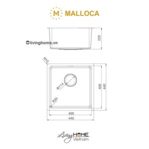 Alternative view of Chậu rửa chén Malloca MS 6044 inox 304 bộ xả nước thông minh ngăn mùi