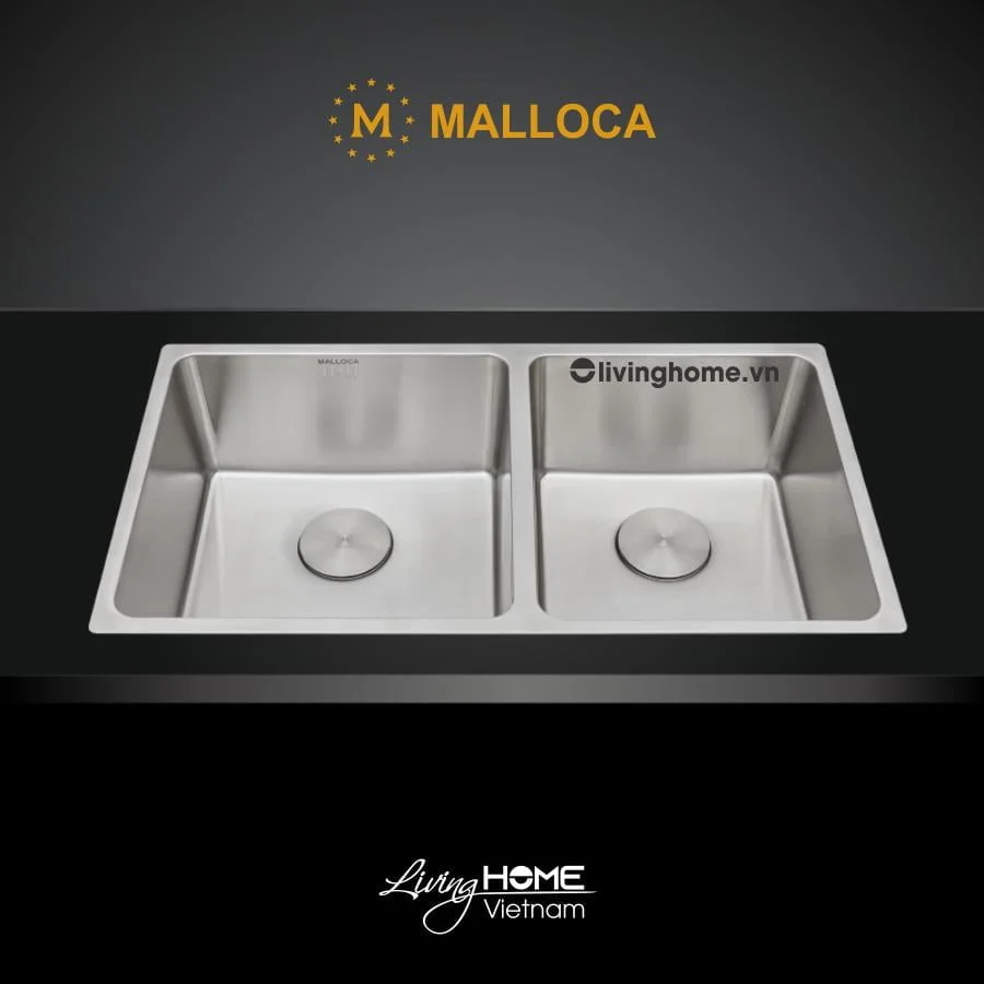 Chậu rửa chén Malloca MS 6081 inox 304 bộ xả nước thông minh ngăn mùi