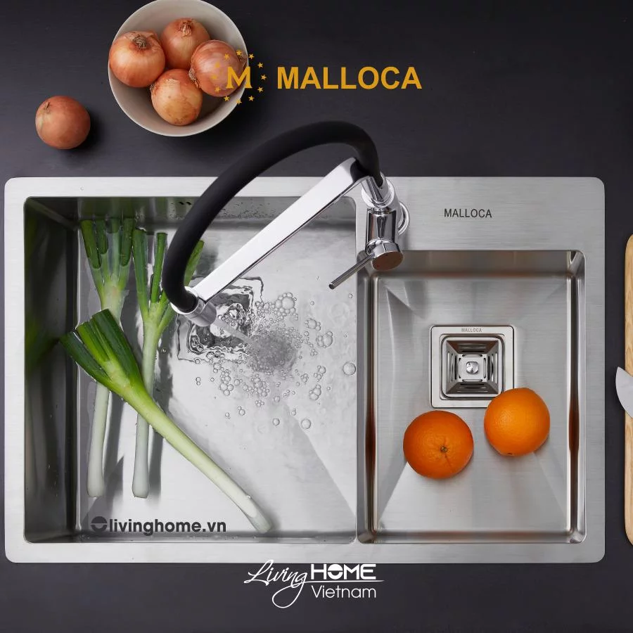 Chậu rửa chén Malloca MS 620T inox 304 cao cấp, bền chắc - Ảnh 2