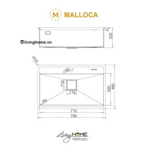 Chậu rửa chén Malloca MS 6302T inox 304 cao cấp, bền chắc 13 Chậu rửa chén Malloca MS 6302T inox 304 cao cấp, bền chắc