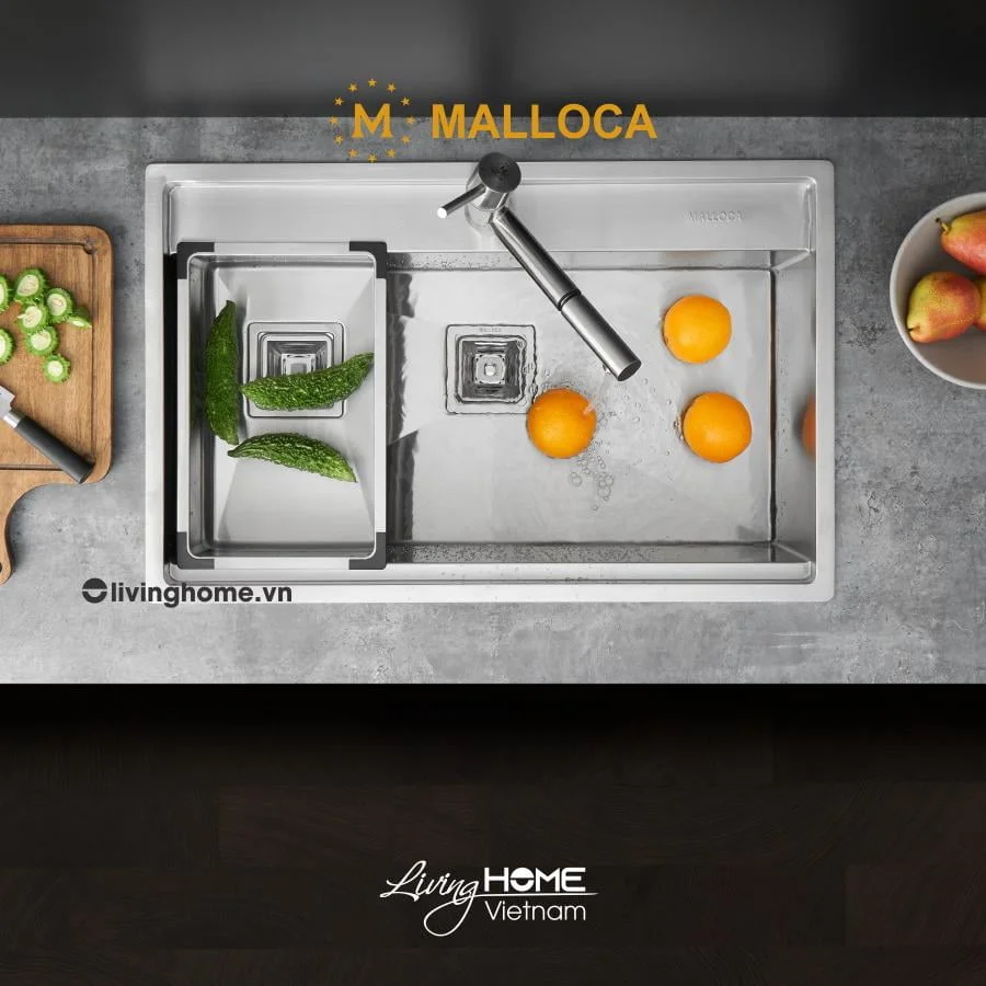 Chậu rửa chén Malloca MS 6302T inox 304 cao cấp, bền chắc 4 Chậu rửa chén Malloca MS 6302T inox 304 cao cấp, bền chắc - Ảnh 2