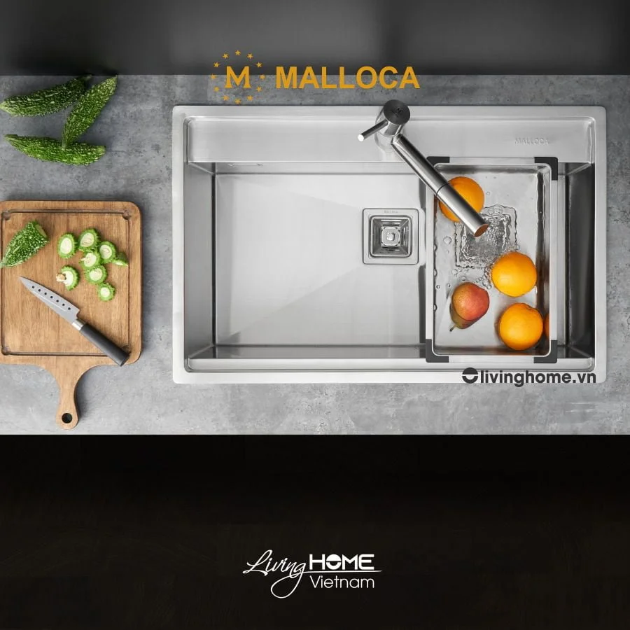 Chậu rửa chén Malloca MS 6302T inox 304 cao cấp, bền chắc 6 Chậu rửa chén Malloca MS 6302T inox 304 cao cấp, bền chắc - Ảnh 4
