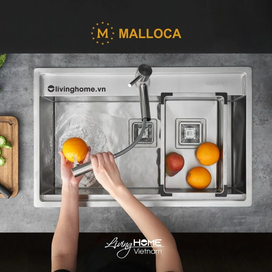 Chậu rửa chén Malloca MS 6302T inox 304 cao cấp, bền chắc 7 Chậu rửa chén Malloca MS 6302T inox 304 cao cấp, bền chắc - Ảnh 5