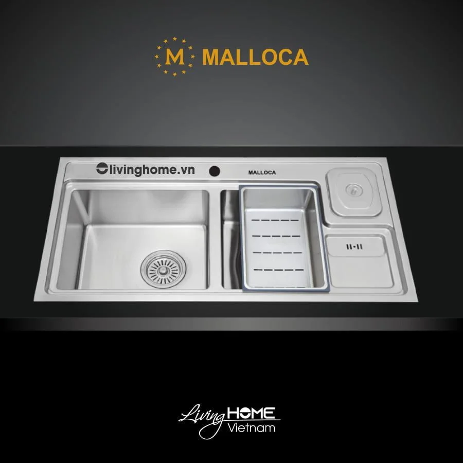 Chậu rửa chén Malloca MS 8804 N inox 304 cao cấp đa năng