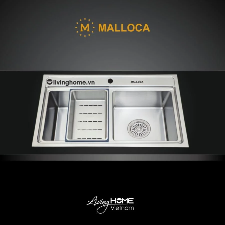 Chậu rửa chén Malloca MS 8812 inox 304 cao cấp tinh tế 3 Chậu rửa chén Malloca MS 8812 inox 304 cao cấp tinh tế