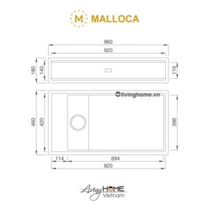 Bộ Chậu Rửa Chén Malloca MYST K86S - MYST K86L 21 Bộ Chậu Rửa Chén Malloca MYST K86S - MYST K86L