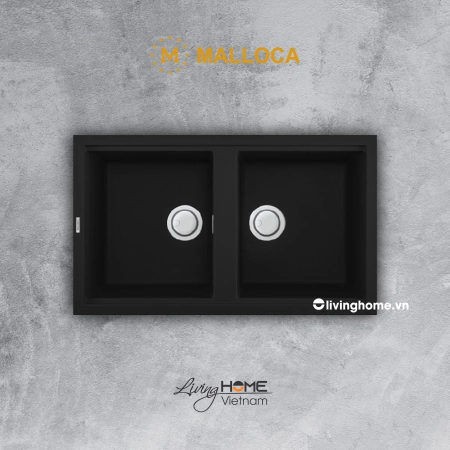 Chậu rửa chén Malloca NERO G-45040 đá màu đen hiện đại