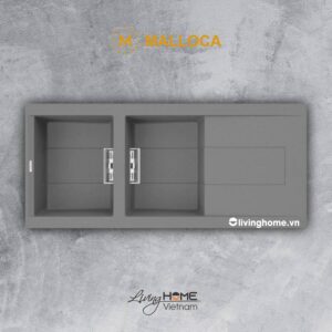 Chậu rửa chén Malloca SMART K-500 đá granite nano màu xám cao cấp