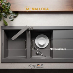 Chậu rửa chén Malloca SMART K-500 đá granite nano màu xám cao cấp