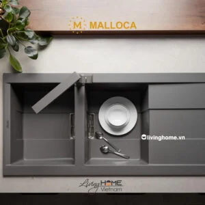 Chậu rửa chén Malloca SMART K-500 đá granite nano màu xám cao cấp 10 Chậu rửa chén Malloca SMART K-500 đá granite nano màu xám cao cấp