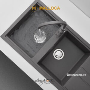 Chậu rửa chén Malloca TITANIUM K-50073 đá granite nano màu xám thời thượng