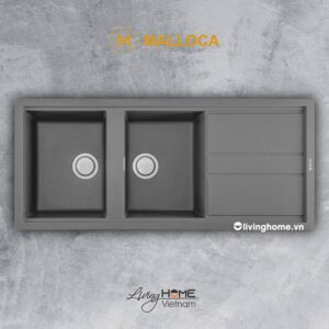 Chậu rửa chén Malloca TITANIUM K-50073 đá granite nano màu xám thời thượng