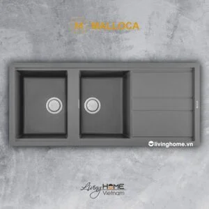 Chậu rửa chén Malloca TITANIUM K-50073 đá granite nano màu xám thời thượng
