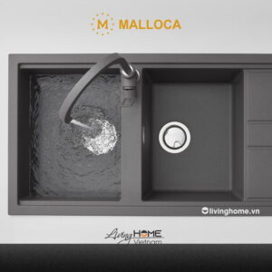 Chậu rửa chén Malloca TITANIUM K-50073 đá granite nano màu xám thời thượng