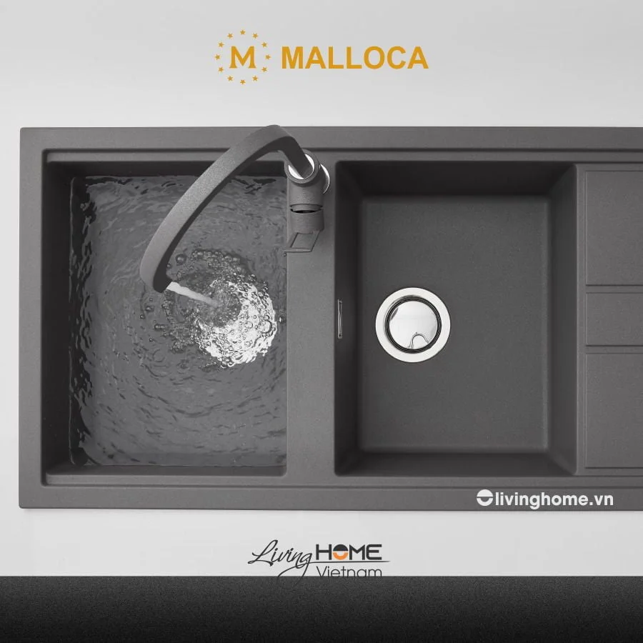 Chậu rửa chén Malloca TITANIUM K-50073 đá granite nano màu xám thời thượng 6 Chậu rửa chén Malloca TITANIUM K-50073 đá granite nano màu xám thời thượng - Ảnh 4