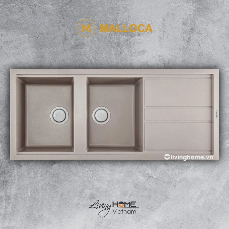 Chậu rửa chén Malloca TORTORA K-50043 đá granite nano màu đất thanh lịch 3 Chậu rửa chén Malloca TORTORA K-50043 đá granite nano màu đất thanh lịch