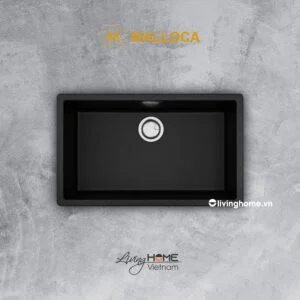 Chậu rửa chén Malloca ZEN K-13040 đá granite nano màu đen sang trọng tinh tế