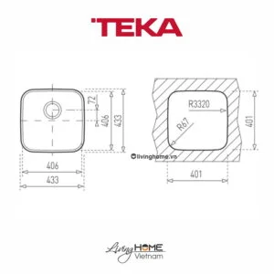 Chậu rửa Teka BE 40-40 1B lắp âm 1 hộc rửa 40cm 13 Chậu rửa Teka BE 40-40 1B lắp âm 1 hộc rửa 40cm