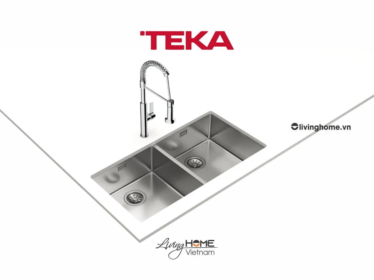 Chậu rửa Teka BE LINEA RS15 2B 860 lắp âm 2 hộc rửa 86cm - Ảnh 2