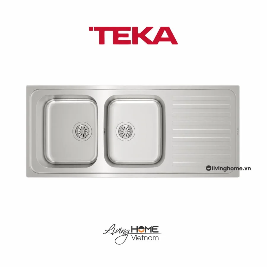 Chậu rửa Teka CLASSIC 2B 1D lắp nổi 2 hộc rửa 1 bàn chậu 3 Chậu rửa Teka CLASSIC 2B 1D lắp nổi 2 hộc rửa 1 bàn chậu