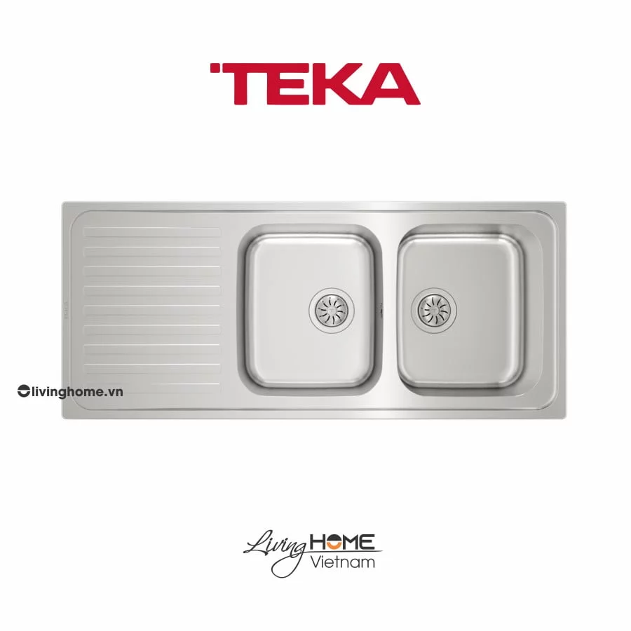 Chậu rửa Teka CLASSIC 2B 1D lắp nổi 2 hộc rửa 1 bàn chậu 4 Chậu rửa Teka CLASSIC 2B 1D lắp nổi 2 hộc rửa 1 bàn chậu - Ảnh 2