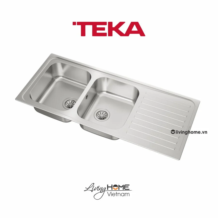 Chậu rửa Teka CLASSIC 2B 1D lắp nổi 2 hộc rửa 1 bàn chậu 6 Chậu rửa Teka CLASSIC 2B 1D lắp nổi 2 hộc rửa 1 bàn chậu - Ảnh 4