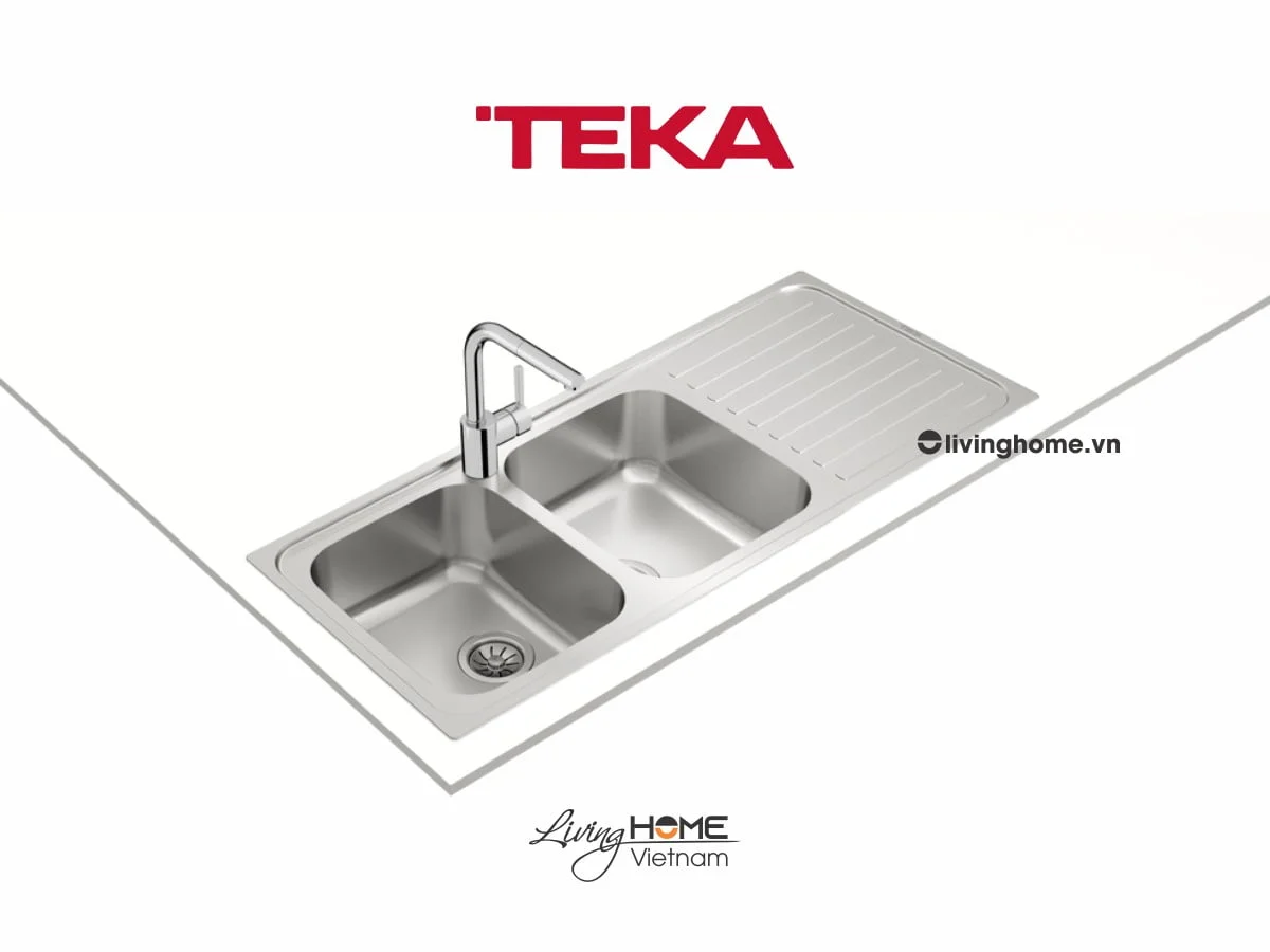 Chậu rửa Teka CLASSIC 2B 1D lắp nổi 2 hộc rửa 1 bàn chậu 5 Chậu rửa Teka CLASSIC 2B 1D lắp nổi 2 hộc rửa 1 bàn chậu - Ảnh 3