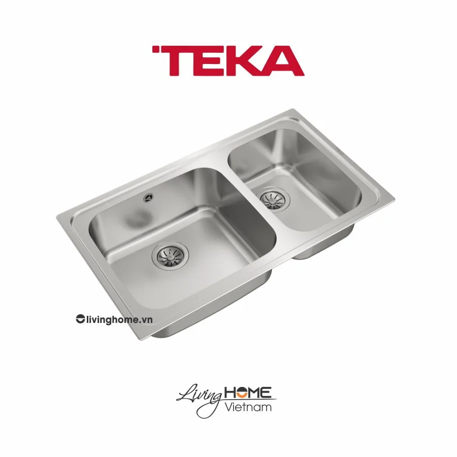Chậu rửa Teka CLASSIC 2B 86 lắp nổi 2 hộc rửa 86cm - Ảnh 5