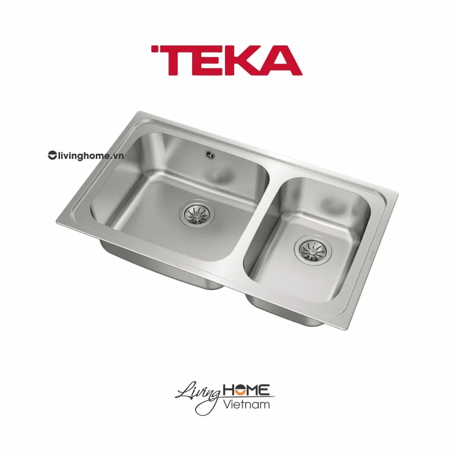 Chậu rửa Teka CLASSIC 2B 86 lắp nổi 2 hộc rửa 86cm - Ảnh 4