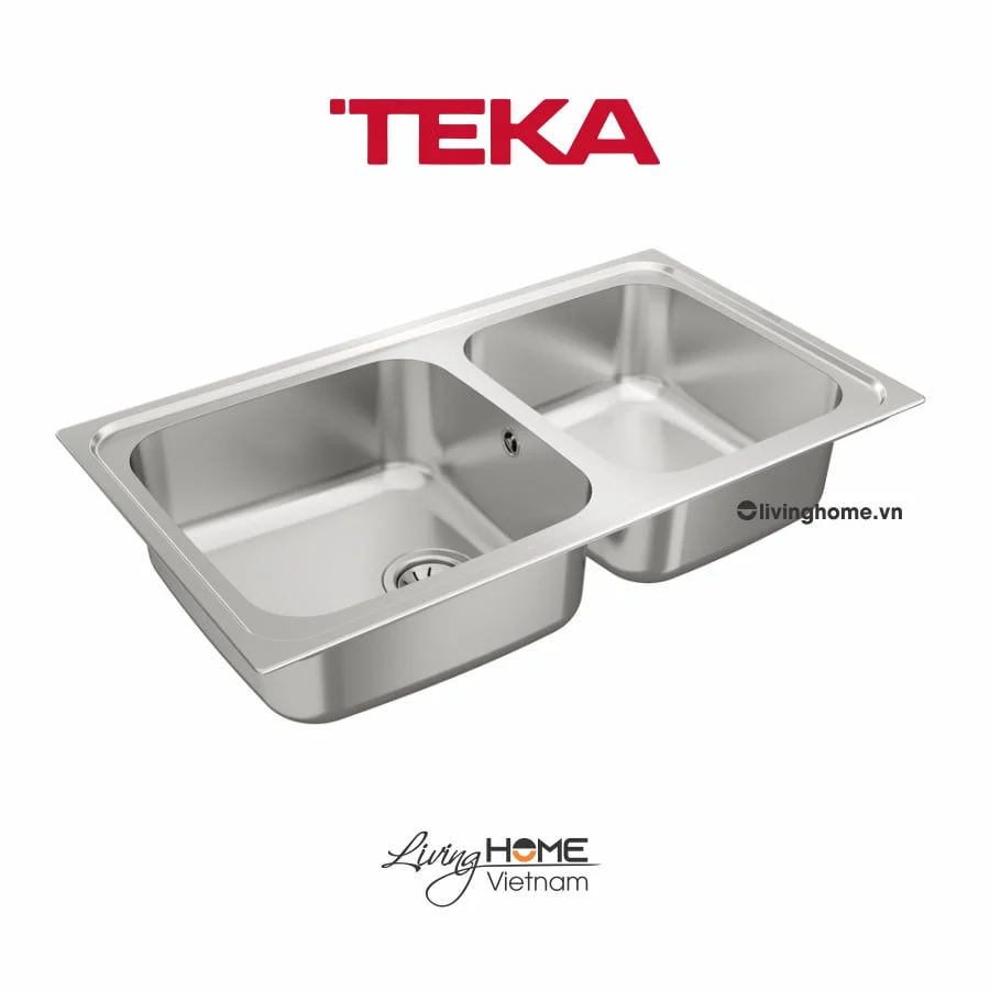 Chậu rửa Teka CLASSIC 2B 86 lắp nổi 2 hộc rửa 86cm - Ảnh 3