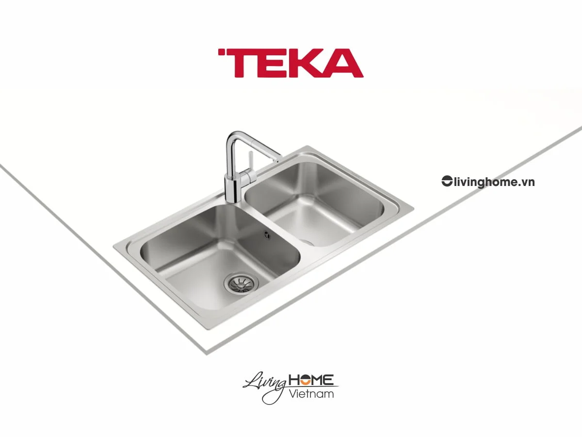 Chậu rửa Teka CLASSIC 2B 86 lắp nổi 2 hộc rửa 86cm - Ảnh 2