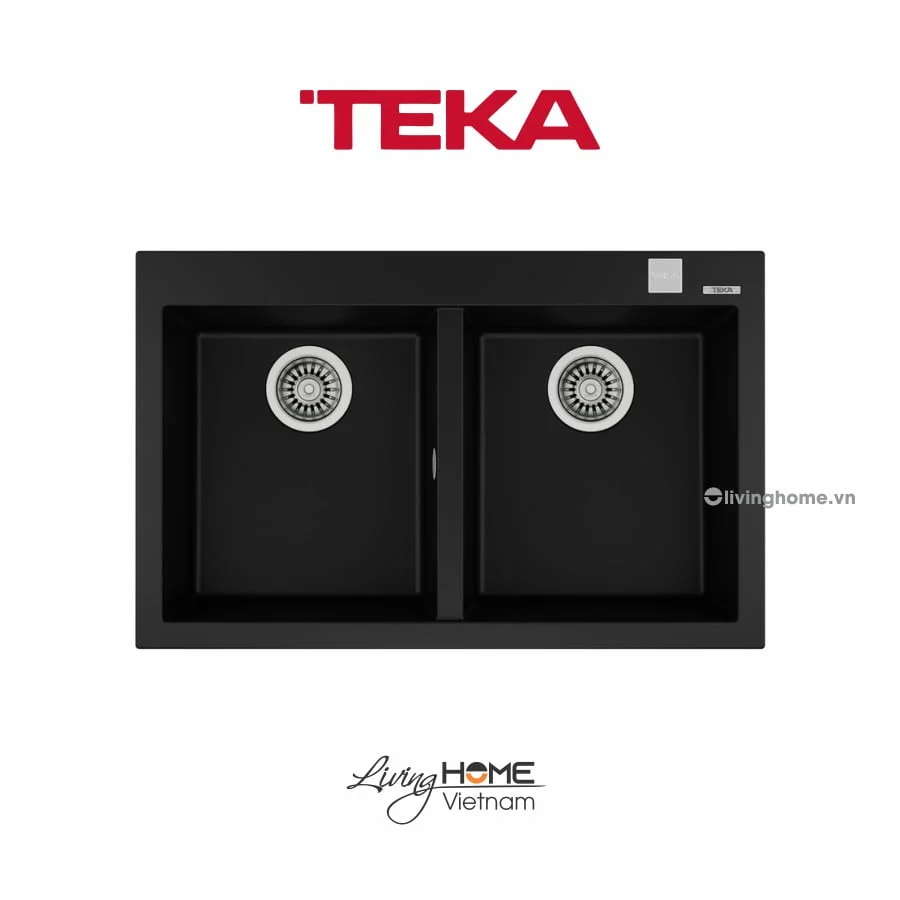 Chậu rửa Teka FORSQUARE 2B 790 Bl lắp nổi đá thạch anh màu đen 79cm 3 Chậu rửa Teka FORSQUARE 2B 790 Bl lắp nổi đá thạch anh màu đen 79cm