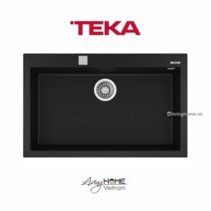 Chậu rửa Teka FORSQUARE 72-40 TG Bl lắp nổi đá thạch anh màu đen 79cm
