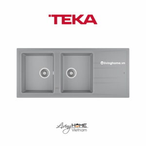 Chậu rửa Teka STONE 80 B-TG 2B 1D Gr lắp nổi đá thạch anh màu xám