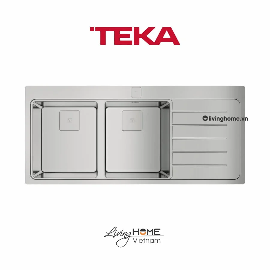 Chậu rửa Teka ZENIT RS15 2B 1D lắp nổi 2 hộc rửa 1 bàn chậu 3 Chậu rửa Teka ZENIT RS15 2B 1D lắp nổi 2 hộc rửa 1 bàn chậu