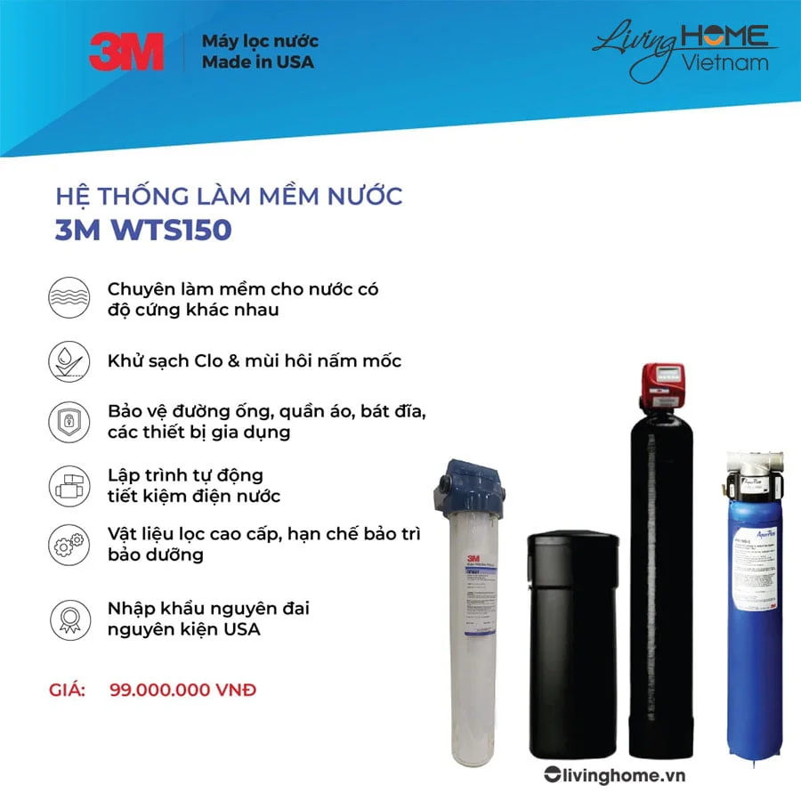 Combo làm mềm nước tổng đầu nguồn 3M nhập khẩu Mỹ 5 Combo làm mềm nước tổng đầu nguồn 3M nhập khẩu Mỹ - Ảnh 3