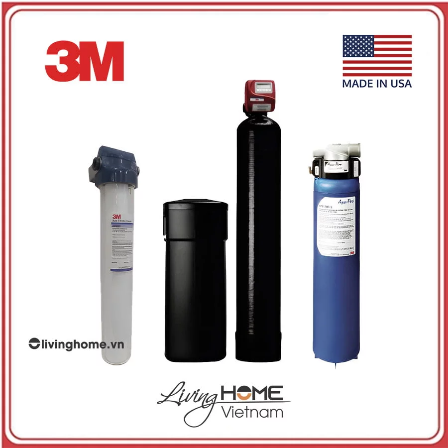 Combo làm mềm nước tổng đầu nguồn 3M nhập khẩu Mỹ 3 Combo làm mềm nước tổng đầu nguồn 3M nhập khẩu Mỹ