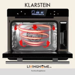 Lò hấp Klarstein KL-MASTERFRESH STEAM OVEN thiết kế mặt kính đen mạnh mẽ