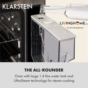 Alternative view of Lò hấp Klarstein KL-MASTERFRESH STEAM OVEN thiết kế mặt kính đen mạnh mẽ