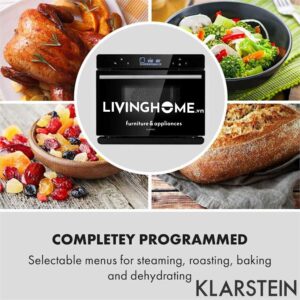 Lò hấp Klarstein KL-MASTERFRESH STEAM OVEN thiết kế mặt kính đen mạnh mẽ 9 Lò hấp Klarstein KL-MASTERFRESH STEAM OVEN thiết kế mặt kính đen mạnh mẽ
