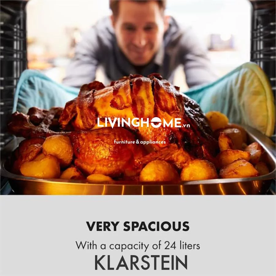 Lò hấp Klarstein KL-MASTERFRESH STEAM OVEN thiết kế mặt kính đen mạnh mẽ - Ảnh 5