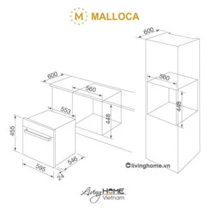 Alternative view of Lò nướng Malloca MOV-40CP âm tủ màu đen 7 chức năng