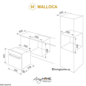 Lò nướng Malloca MW-944TF âm tủ kết hợp vi sóng dung tích 44L 9 Lò nướng Malloca MW-944TF âm tủ kết hợp vi sóng dung tích 44L