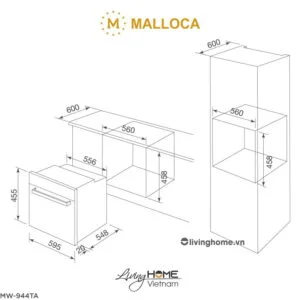 Lò nướng Malloca MW-944TF âm tủ kết hợp vi sóng dung tích 44L 9 Lò nướng Malloca MW-944TF âm tủ kết hợp vi sóng dung tích 44L
