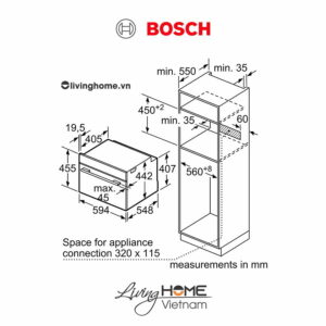 Lò hấp Bosch CDG634AS0 - 38 lít 45cm 18 Lò hấp Bosch CDG634AS0 - 38 lít 45cm