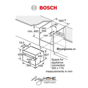 Lò nướng Bosch CMG633BS1B - Kết hợp vi sóng 45 lít 45cm 18 Lò nướng Bosch CMG633BS1B - Kết hợp vi sóng 45 lít 45cm