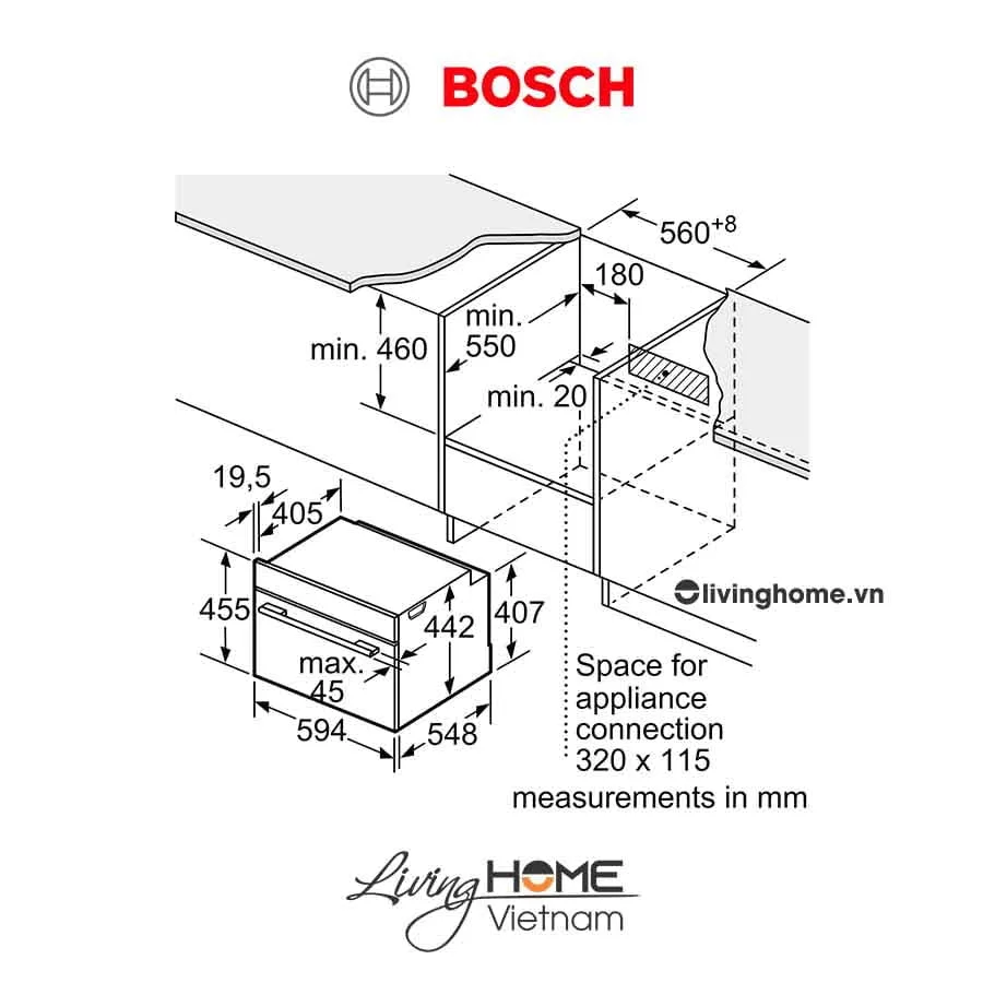 Lò nướng Bosch CSG656RS1 - Kết hợp hấp 47 lít 45cm - Ảnh 9