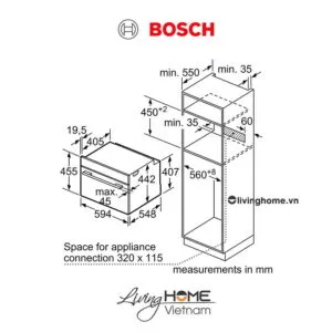 Lò nướng Bosch CSG656RS1 - Kết hợp hấp 47 lít 45cm